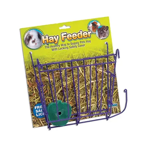 Hay Feeder With Salt Lick, Assorted Colors Hay Feeder With Salt Lick, Assorted Colors