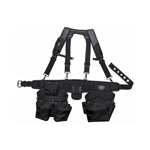 Carpenter's Suspension Rig, 52 in Waist, Poly Fabric, Black, 18-Pocket Carpenter's Suspension Rig, 52 in Waist, Poly Fabric, Black, 18-Pocket