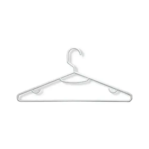 Plastic Hangers, Brilliant White - pack of 15
