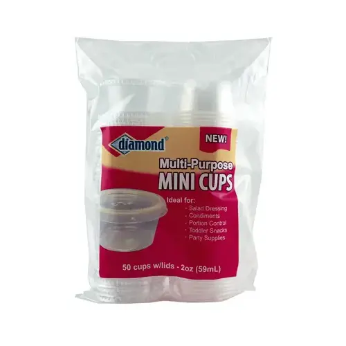 Storage Cups With Lids, Mini, 2-oz., 50-Ct.