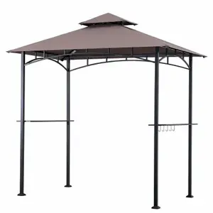Four Seasons Courtyard A104000706 Grill Gazebo With LED Lights Brown