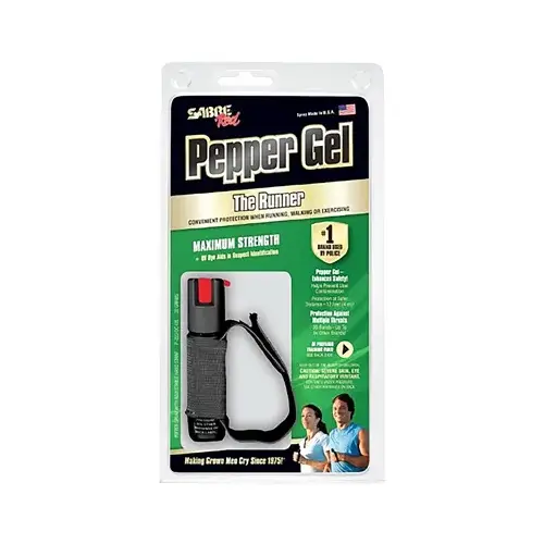 Runner Pepper Gel Spray, Black Case & Hand Strap, 0.75 oz. Runner Pepper Gel Spray, Black Case & Hand Strap, 0.75 oz.