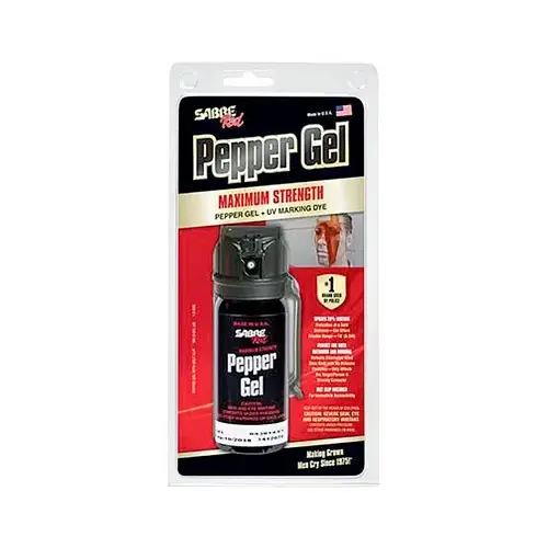 Tactical Pepper Gel Spray, Black Holster, 1.8 oz.
