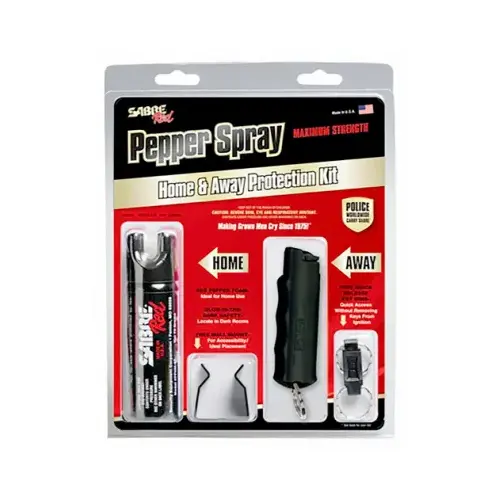 Home & Away Maximum Strength Pepper Spray Protection Kit, Wall Mount and Key Chain Cases Home & Away Maximum Strength Pepper Spray Protection Kit, Wall Mount and Key Chain Cases