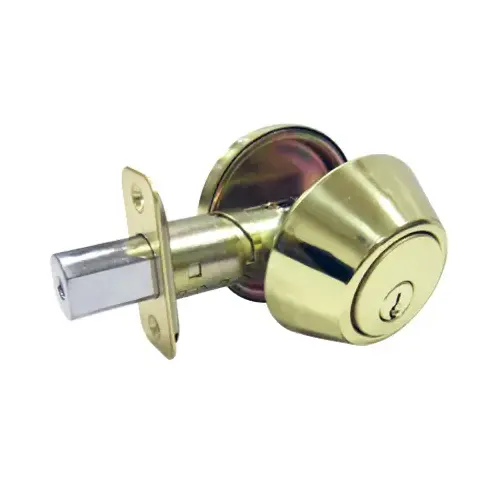 Single-Cylinder Deadbolt, Polished Brass Single-Cylinder Deadbolt, Polished Brass