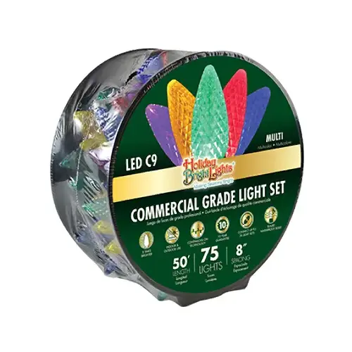 LED Christmas Lights, Commercial Grade, Multi, C9, 75-Ct. Reel LED Christmas Lights, Commercial Grade, Multi, C9, 75-Ct. Reel