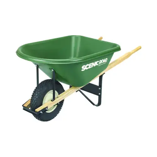 6 Cu. Ft. Heavy Duty High-Density Poly Wheelbarrow Green