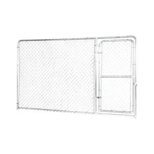 10 x 6 Ft. Dog Kennel Bent Frame Gate Panel, Silver Series Galvanized
