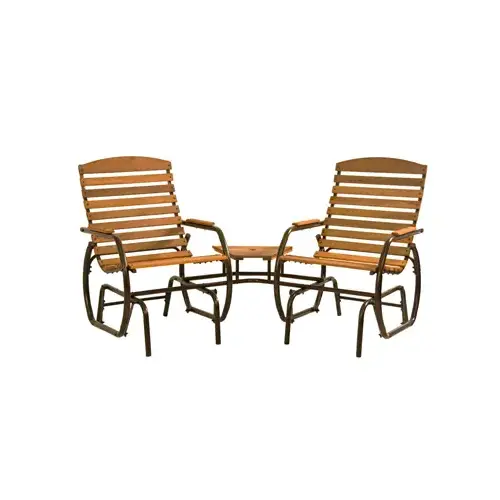 Glider Fin, 75-1/4 in W, 35-1/2 in D, 36-3/4 in H, 250 lb Seating, Bronze Frame