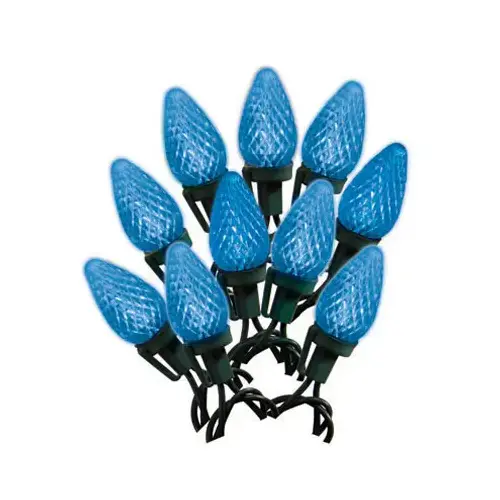 LED 25-Light Set, C9, Blue, Faceted LED 25-Light Set, C9, Blue, Faceted