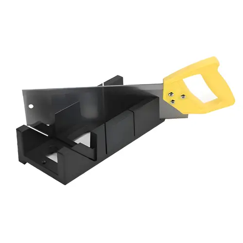 Miter Box With 14-In. Back Saw Kit, Plastic, 12-In.