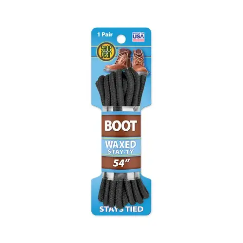 54" BLK Waxed Boot Lace 54" BLK Waxed Boot Lace