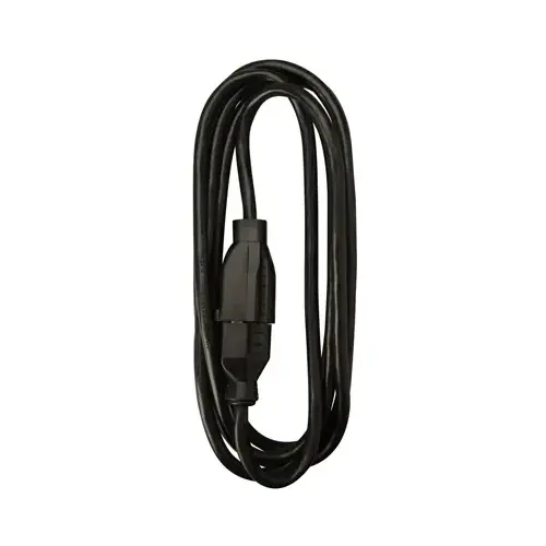 Extension Cord, 16/2 SJOW, Black Round Vinyl, 15-Ft.