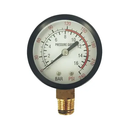 Compressor Pressure Gauge, 0-250 PSI, 1/8-In. MNPT Lower Mount Compressor Pressure Gauge, 0-250 PSI, 1/8-In. MNPT Lower Mount