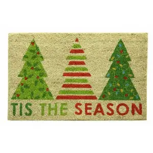 BACOVA GUILD 58251 Koko Printed Door Mat, Christmas Trees, 18 x 24-In.