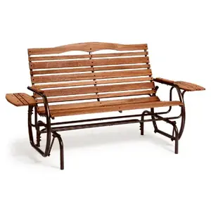 Jackpost CG-45Z Hi-Back Glider With Trays, Hardwood Slats, 66-In.