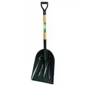 UnionTools 1681500 Snow Scoop, 14-1/4 in W Blade, 17-3/4 in L Blade, Polyethylene Blade, Wood Handle, 46 in OAL