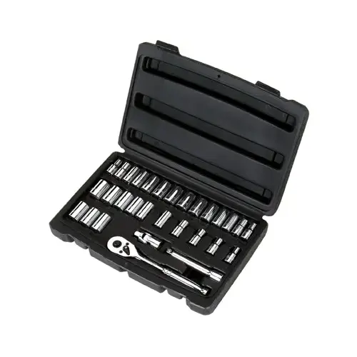 30-Pc. SAE Socket Set, 1/4-In. Drive 30-Pc. SAE Socket Set, 1/4-In. Drive