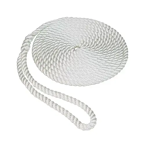 Twisted Nylon Dockline, White, 3/8-In. x 20-Ft.