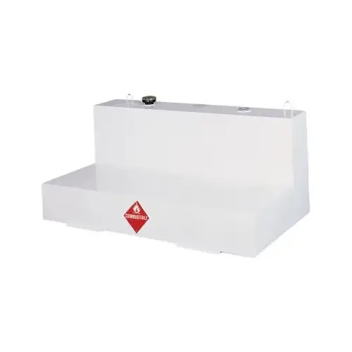 Liquid Transfer Truck Tank, L-Shaped Steel, White, 100 Gallons