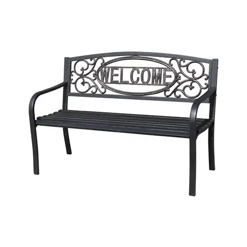 Welcome Steel Park Bench Antique Bronze