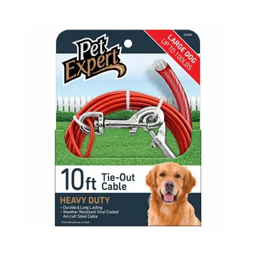 Dog Tie Out, Heavy Weight Steel Aircraft Cable, 10-Ft. Dog Tie Out, Heavy Weight Steel Aircraft Cable, 10-Ft.