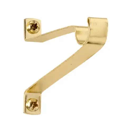 Cafe Curtain Rod Bracket, Brass, 2 In. Clearance, 7/16 In. Diameter