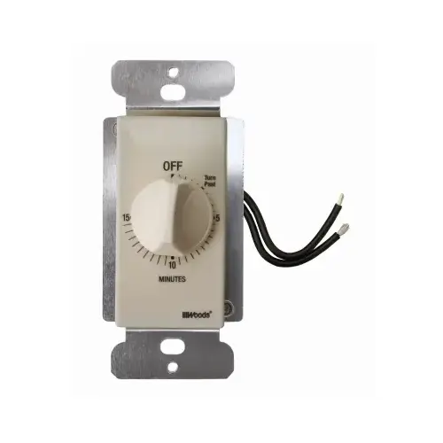 In-Wall 15-Minute Switch Countdown Timer, Almond