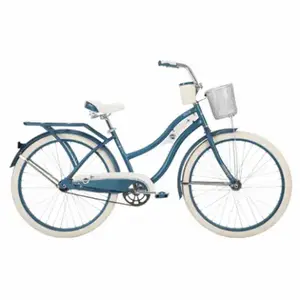 HUFFY BICYCLES 26652 Women's Deluxe Cruiser Bicycle, Gloss Periwinkle, Coaster Brake, 26-In.