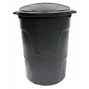 OTTO ENVIRONMENT SYSTEMS 1332BLK-TV-XCP6 Trash Can with Lid, 32-Gallons - pack of 6
