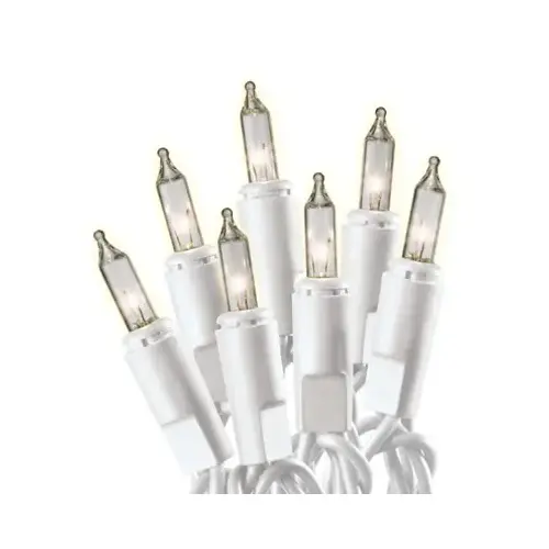 Christmas String to String 100-Light Set, Clear/White Wire Christmas String to String 100-Light Set, Clear/White Wire
