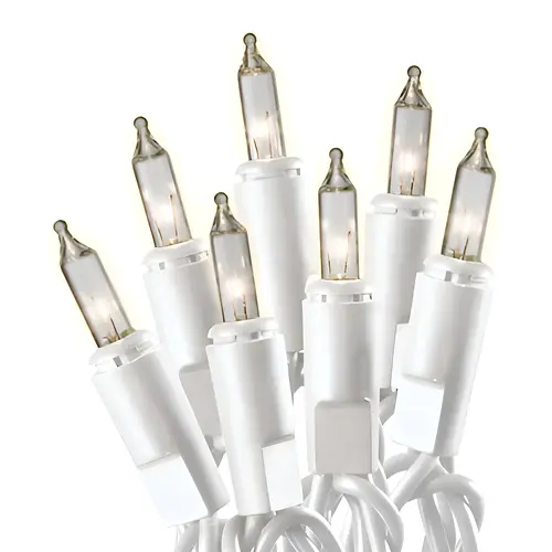 Christmas String to String 100-Light Set, Clear/White Wire