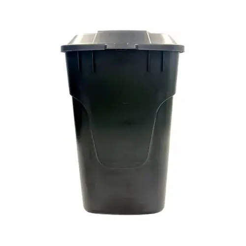 Wheeled Trash Cart, Black, 45 Gallons