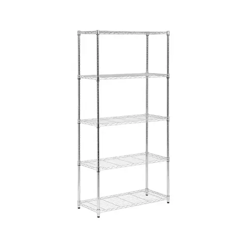 Shelving Unit, Chrome Steel, 5-Tier, 36 x 18 x 72-In.
