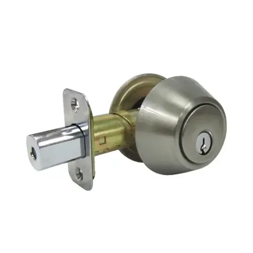 Double-Cylinder Deadbolt, Satin Nickel Double-Cylinder Deadbolt, Satin Nickel