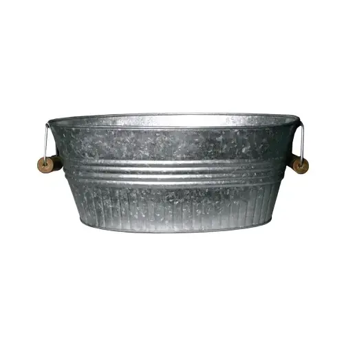 Basin Planter, Galvanized Metal, 14-In. Basin Planter, Galvanized Metal, 14-In.