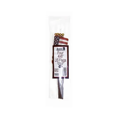 U.S. Handheld Flags, 4 x 6-In., 4-Ct - pack of 48 U.S. Handheld Flags, 4 x 6-In., 4-Ct - pack of 48