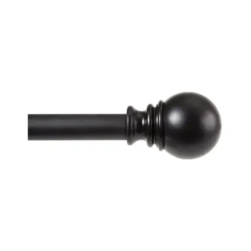 Layla Curtain Rod With Finials, Black, 30- to 84-In. Layla Curtain Rod With Finials, Black, 30- to 84-In.