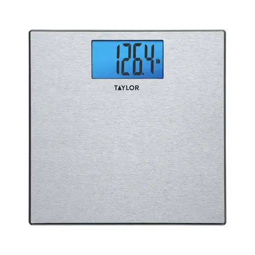 Bath Scale, Digital, Textured Stainless Steel, 400-Lb.
