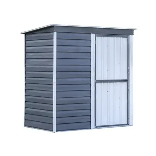 Shed-In-A-Box Storage Shed, Galvanized Steel, Charcoal & Cream, 6 X 4 Ft.