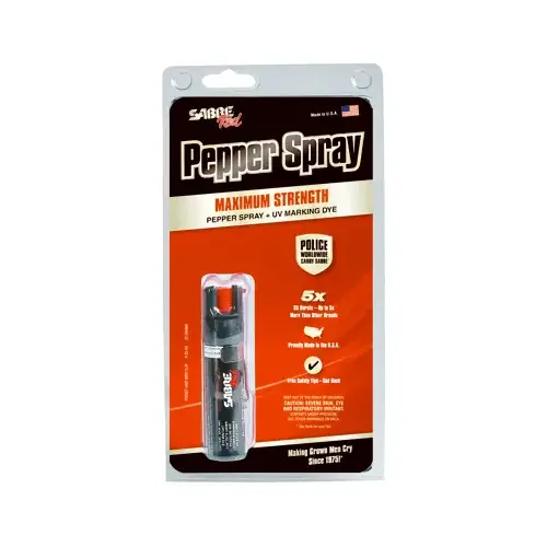 Maximum Strength Pepper Spray & UV Marking Dye, Black Case & Clip, 0.75 oz. Maximum Strength Pepper Spray & UV Marking Dye, Black Case & Clip, 0.75 oz.