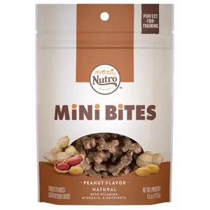 Nutro 12623 Dog Treats, Peanut Butter Mini Bites, 4.5-oz.