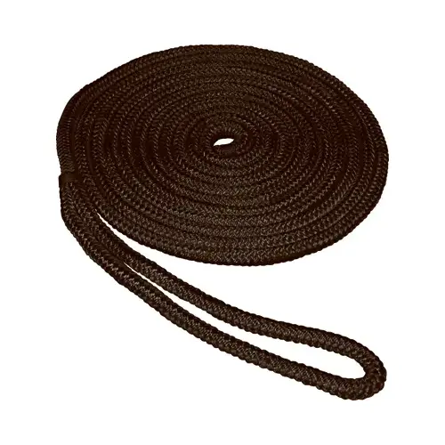 Double Braided Nylon Dock Line, Black, 3/8 In. x 15 Ft.