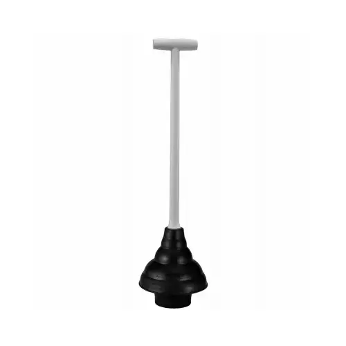 93WH-4 Toilet Plunger, 6 in Cup, Ergonomic Handle Black