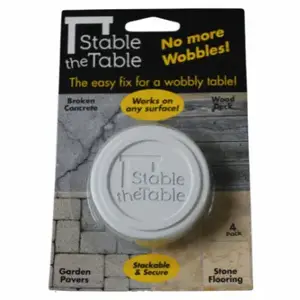 STABLE THE TABLE, LLC 110-00-03-04 Table Wobble Fixer, White, Round - pack of 4