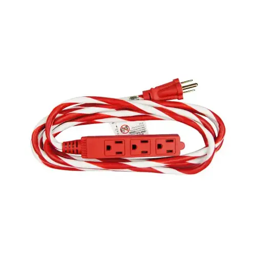 Extension Cord, Candy Cane Colors, Indoor/Outdoor, 16/3, 10-Ft. Extension Cord, Candy Cane Colors, Indoor/Outdoor, 16/3, 10-Ft.