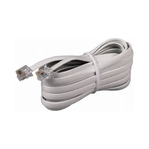 Phone Line Cord, White, 15-Ft. Phone Line Cord, White, 15-Ft.