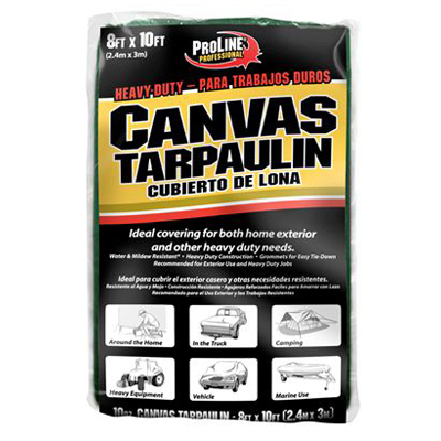 SUNFIELD INC K-CT0810G Canvas Tarp, Hunter Green, 8 x 10-Ft., 10-oz.