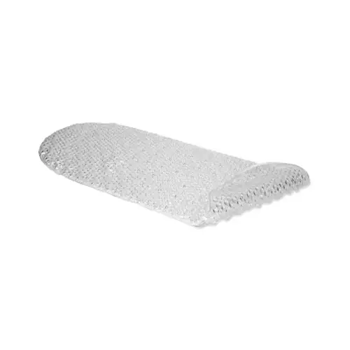 Bath Mat, Bubble, Clear Rubber, 15 x 34-1/2-In.