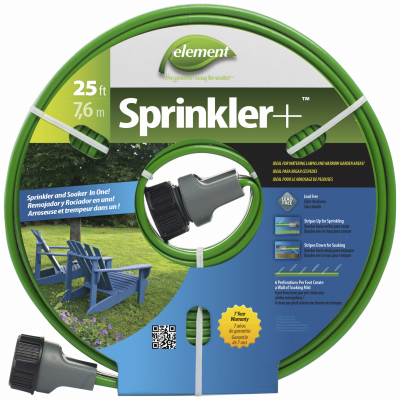 Swan CELTECV025 Element Sprinkler plus Sprinkler & Soaker Hose Combo - 5/8" x 25 ft Black